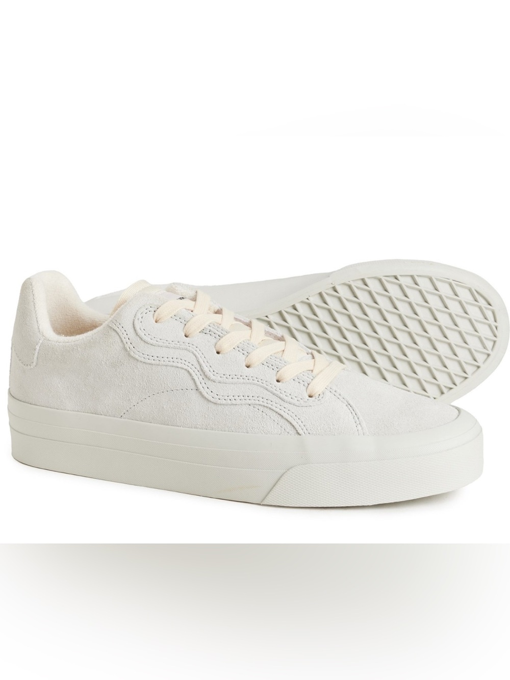 BRANDBLACK no-name suede Men's Low-Top LaceUp Sneakers in Cream 8.5 terry lining